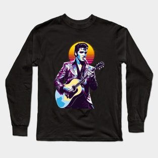 Elvis Presley Retro 80s Long Sleeve T-Shirt